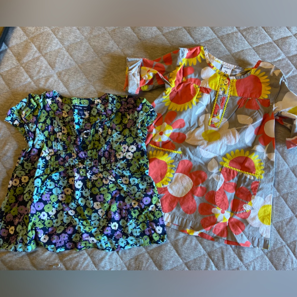 2 floral print dresses Baby Gap and Carters Size 2T